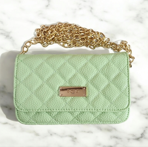 BCBG Quilted Crossbody Bag-Mint Green - Picture 7 of 7